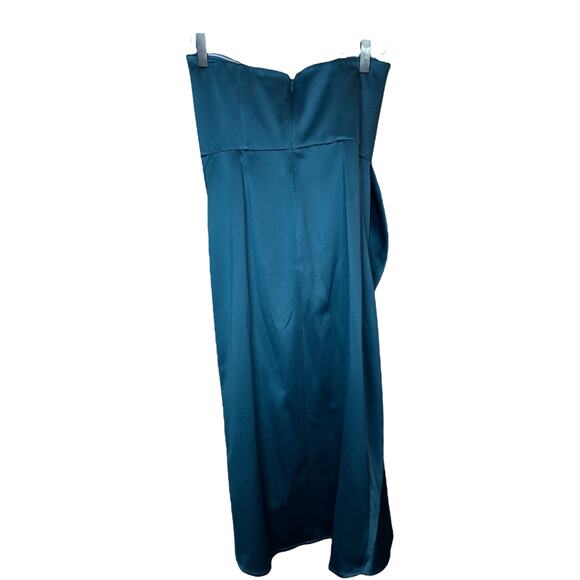 Lovers + Friends 'Melina Midi' Strapless Turquise Slit Bodycon Dress Size XS - Picture 2 of 8